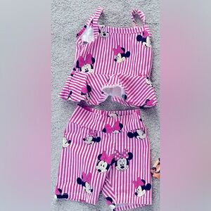 Wild rich kids - Minnie Mouse peplum tank and biker shorts set size 3/4